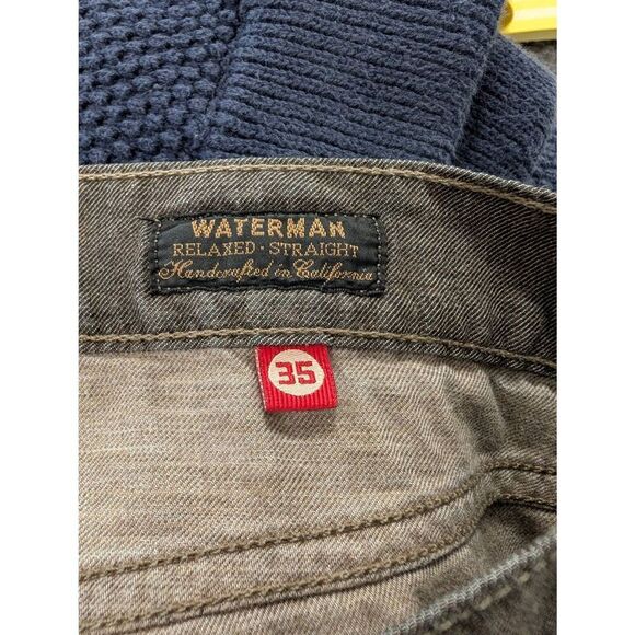 Agave Denim‎ Waterman Relaxed Straight 5 Pocket Jeans men's 35 brown - Picture 7 of 9